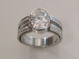 Diamond Split Shank Platinum Ring